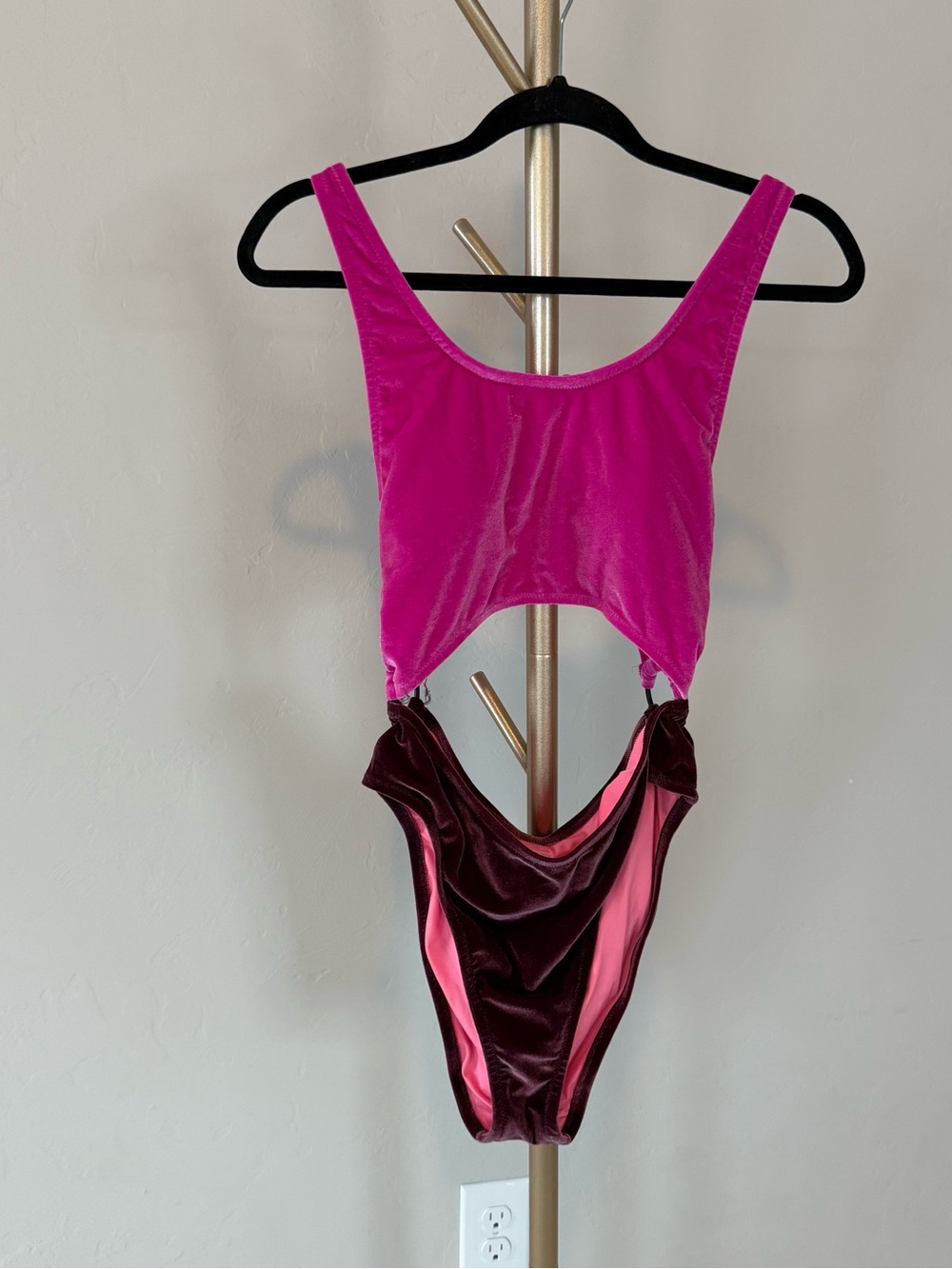 Victoria’s Secret Pink Velour Cut Out One-Piece